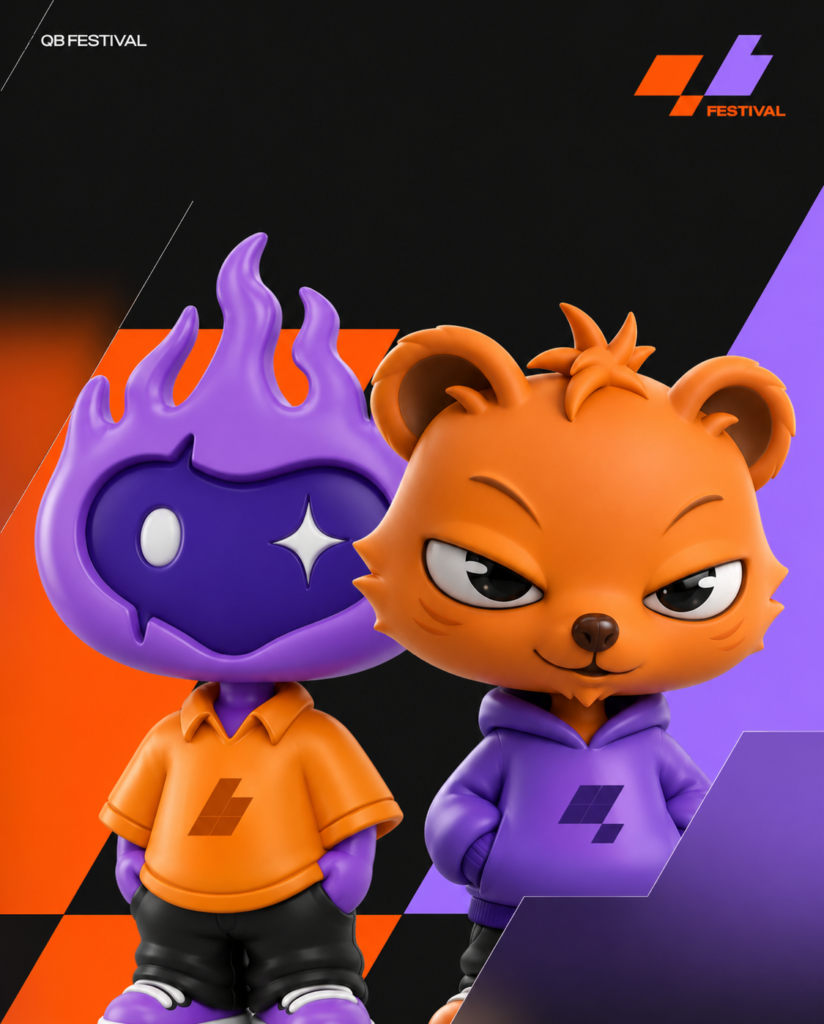 Quokka and Bleen co-hosting the online broadcast on QB Livestream